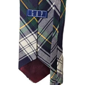 GAP Navy Tartan Plaid Cotton Tie